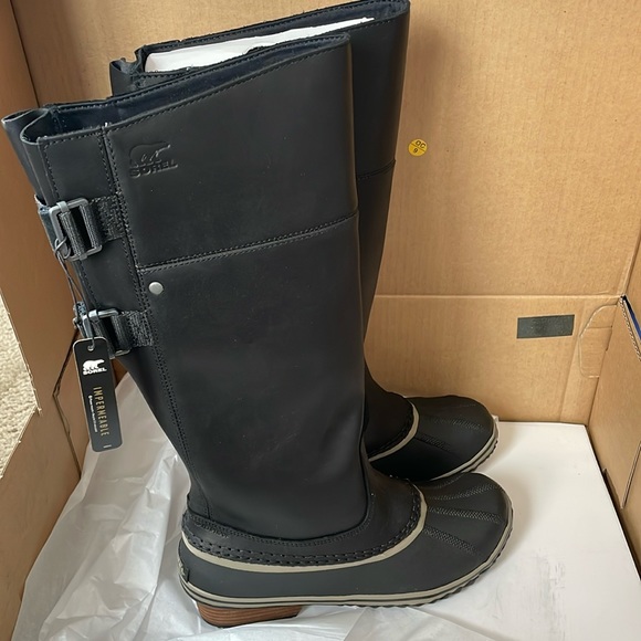 Rare 🔥 SOREL Slimpack Riding Tall waterproof Boots Black NEW IN BOX US 10.5 - Picture 14 of 17